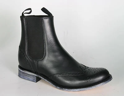 10049 Sendra Chelsea Boots Ciclon Nero con Guardolo Scarpe Foto 1 de 4
