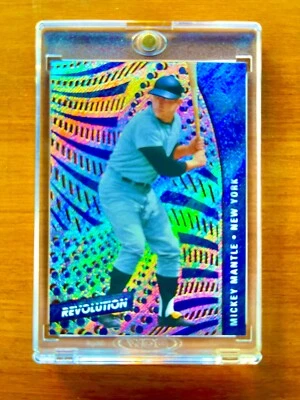 Tarjeta de inversión Mickey Mantle RARA REFRACTOR BRILLANTE SSP PANINI YANKEES MVP COMO NUEVA Foto 1 de 4