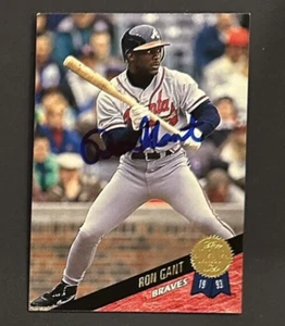 RON GANT SIGNED 1993 Leaf #225 Braves CARD ~ AUTHENTIC - Picture 1 of 2
