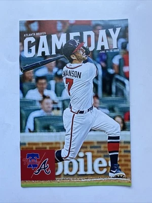 DANSBY SWANSON Atlanta Braves Baseball 2019 Gameday Program SGA v PHI Phillies - Image 1 of 2