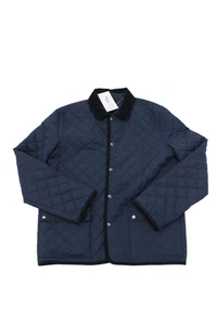 Crewcuts Boys Quilted Collar Button Front Long Sleeve Jacket Navy Size 14 - Picture 1 of 6