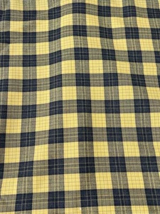 Black & Yellow Wide Plaid Cotton Fabric 3 Yards 60" Wide Unbranded Woven - Picture 1 of 4
