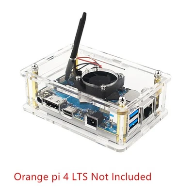 DIY Acrylic Transparent Protective Case w/ Heat Cooling Fan for Orange pi 4 LTS - Image 1 of 4