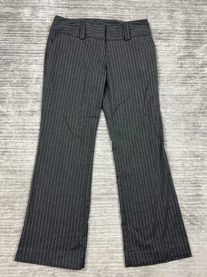 No Boundaries Dress Pants Juniors 7 Gray Striped Bootcut Polyester Blend - Image 1 of 4