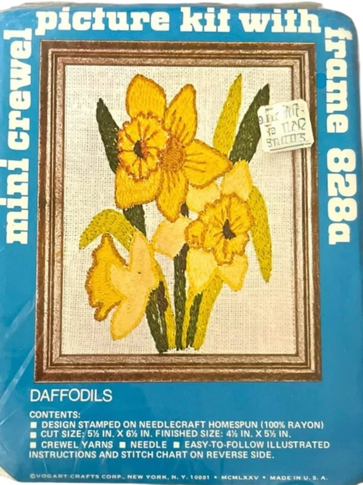 Vogart Crewel Kit 928M Puppy Love includes frame 5x6