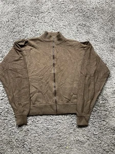 Vintage Stanley Korshak Jacket Mens Medium Brown Cashmere Full Zip Italy Casual - Picture 1 of 8