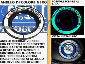 Black Ring Tuning Ignition Lock Phosphorescent Ford Focus But In Equal Sizes - Picture 1 of 1