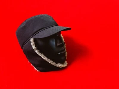 WOOLRICH Thermolite Men Black Nylon Fur Cap Size 59 / M Ear Flap Trapper Hat - Image 1 of 4
