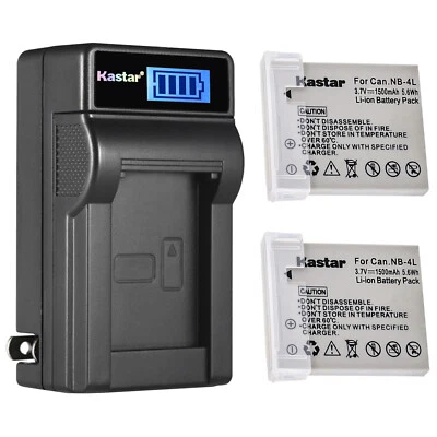 Kastar NB-4L Battery + Charger For Canon PowerShot ELPH SD600 SD750 SD780 SD1400