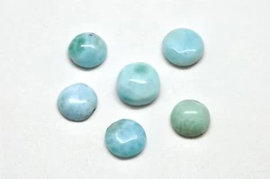 NATURAL LARIMAR 8mm ROUND CALIBRATED 100% GENUINE, (LOT OF 6 STONES) - Picture 1 of 2