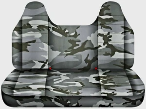 Fits 92-98ford f150 truck seat covers urban grey camouflage w molded headrest - Bild 1 von 5