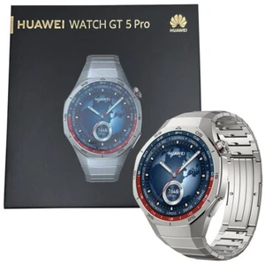 HUAWEI WATCH GT 5 Pro (46 mm, Grey Titanium) with Titanium Strap - Bluetooth - Picture 1 of 2