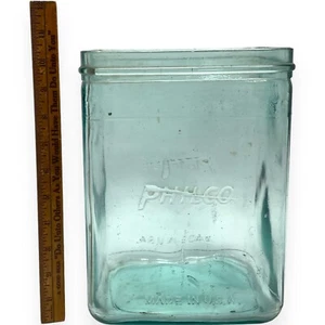 DE COLECCIÓN - PHILCO - VERDE AGUA - FRASCO DE DEPRESIÓN DE BATERÍA DE VIDRIO - USADO - Imagen 1 de 5