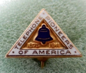 10KT Gold Filled Telephone Pioneers of America 1875-1911 Lapel Pin - Picture 1 of 6