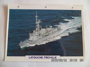 CARTE FICHE NAVIRES DE GUERRE LATOUCHE TREVILLE 1988 FREGATE ANTI SOUS MARINE - Imagen 1 de 1