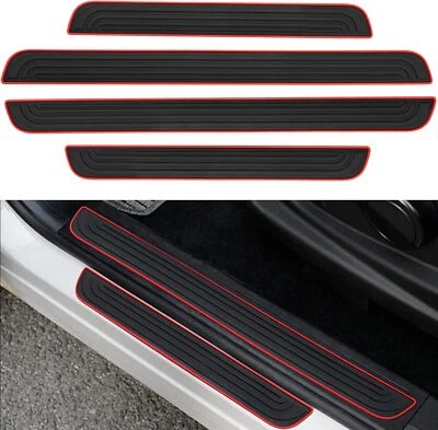4x Soft Rubber For Volkswagen Car Sedan Door Scuff Sill Covers Panel Protector - Image 1 of 4