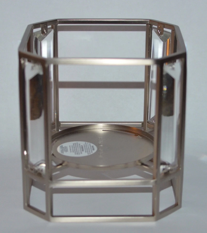 Bath & Body Works Airy Gem Metal Frame Large 3 Wick Candle Holder Sleeve 14.5 Oz
