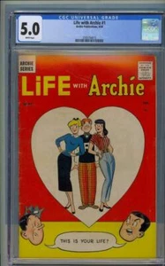 Life With Archie #1 CGC 5.0 1958 White Pages! See Scan! Rare! L4 215 cm clean - Picture 1 of 2