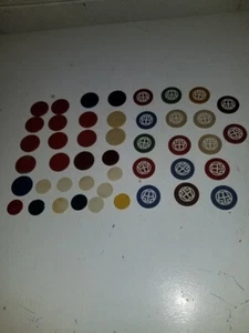 Vintage Lot Assorted Clay Poker Chips Lot and 1 Boston terrier chip - Picture 1 of 3