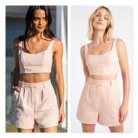 Kookai Brea Belted Tailored Crop Pants 