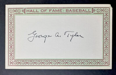 George Tyler 1914 WS MIRACLE BRAVES SIGNED 3x4.5" Boston Doves Rustlers D.1953 - Image 1 of 2
