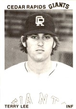 1975 Cedar Rapids Giants TCMA #9 Terry Lee San Luis Obispo California CA Card