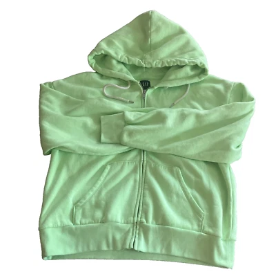 GAP Mujer Sudadera con Capucha Cremallera Completa Sudadera Verde Neón Talla Pequeña Foto 1 de 4