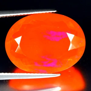 10.89 ct Valuable Oval Cut (20 x 15 mm) Heated Orange Fire Opal Loose Gemstone - Picture 1 of 2