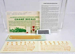 CHAMP HO SCALE EH-176  PENNSYLVANIA DIESEL LOCOMOTIVE DECAL - Picture 1 of 2