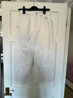 Mango White Denim Skirt Size M - Image 1 of 4