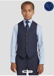 Joseph Abboud Boys’ Size 14 Blue Suit Vest & Dress Pants Set V-Neck Formal Set - Picture 1 of 12