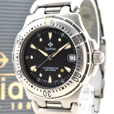 Zodiac Professional 200M Quartz 313.28.08 Men's Watch [Fine Working] Black Dial - Image 1 of 4