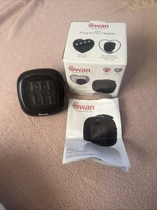 Swan 700W Plug-In Fan Heater Black - Picture 1 of 2