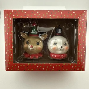 NEW Holiday Reindeer & Snowman Ornament Set By JOHANNA PARKER DESIGN - Picture 1 of 6