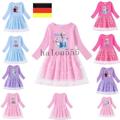 MARKENLOS Kinder Mädchen Elsa Anna Prinzessin Langarm Geburtstag Party Fancy Cosplay NEUE