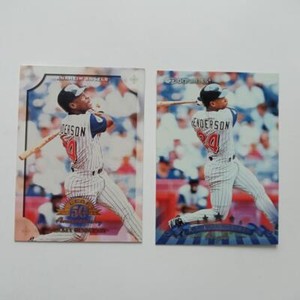 Rickey Henderson 1998 Leaf #34 & 1998 Donruss #118 (2)