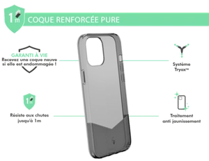 Coque Renforcée iPhone 12 Pro Max PURE Noire - Garantie à vie Force Case - Photo 1 sur 4