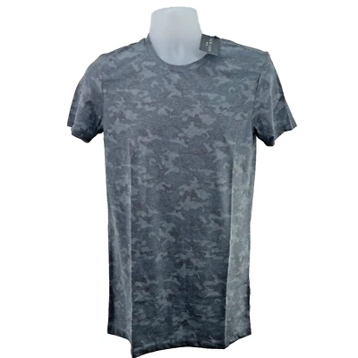 Camiseta New Look Hombre Camuflaje Desgastado Longline, Talla XS, Gris Foto 1 de 4