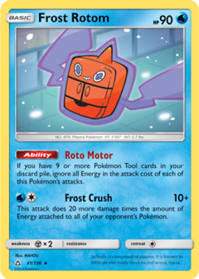 1x Frost Rotom 41/156 RARE Ultra Prism Pokemon TCG Card LP