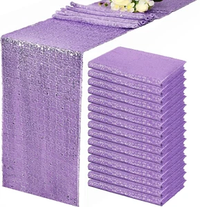 15 Pack Sequin Table Runner 12 X 108 Inch Sparkly Lavender Table Runner Glitter - Picture 1 of 9