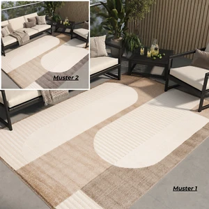 Alfombra Exterior Interior Tela Plana Beige Moderna Impermeable Salón Terraza - Imagen 1 de 21