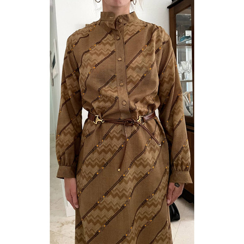 RARO abito vintage Gucci Couture monogramma 1973 vintage Horsebit