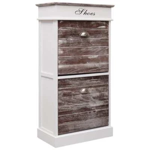vidaXL Shoe Cabinet Brown 50x28x98 cm Paulownia Wood - Picture 1 of 8