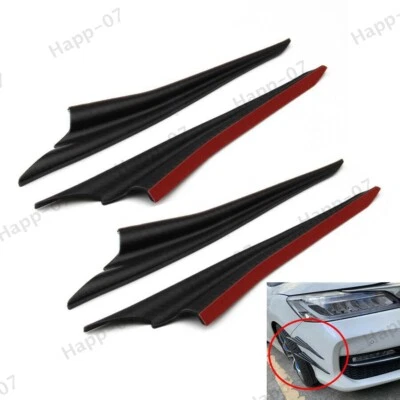4 piezas aletas alerón ala divisor de labios impermeable universal para parachoques delantero de coche Foto 1 de 4
