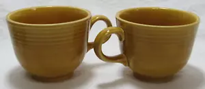 Vintage Fiestaware Fiesta Original 2 Antique Gold Cups - Picture 1 of 8