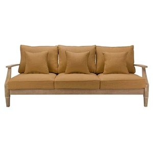 Safavieh Martinique Wood Outdoor Sofa in Natural / Brown - Picture 1 of 11