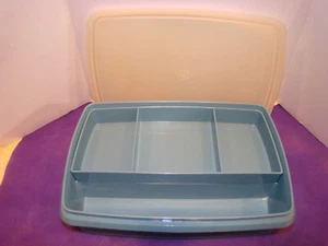 Tupperware Tuppercraft #767 Blue Storage Container Stow-N-Go Cash/Craft/Box - Picture 1 of 3