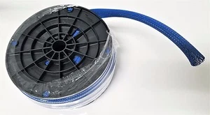 Tubo de audio flexible de cableado de automóvil con manga trenzada expandible azul de 3/4" 100 pies - Imagen 1 de 1
