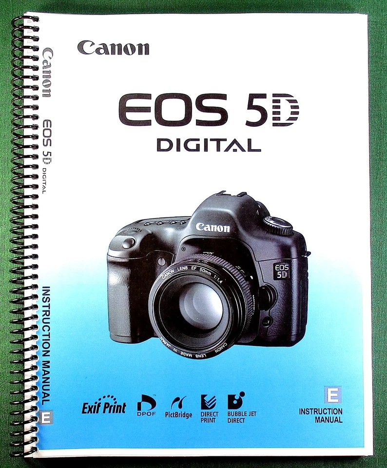 Canon EOS 5D Instruction Manual: 180 Pages & Protective Covers - Image 1 of 1