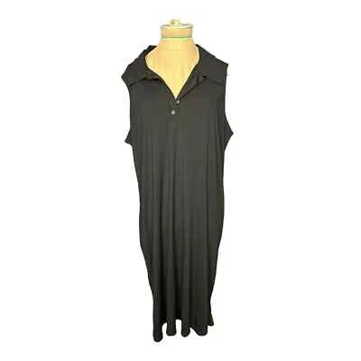 Maxi Camisa Vestido Emanuel Emanuel Ungaro Mujer Negro Sin Mangas Talla 2x Foto 1 de 4